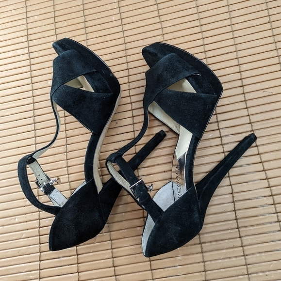 Michael Kors women's black suede platform sandals sz 5.5M. 5" heels. 271pm - Picture 5 of 10